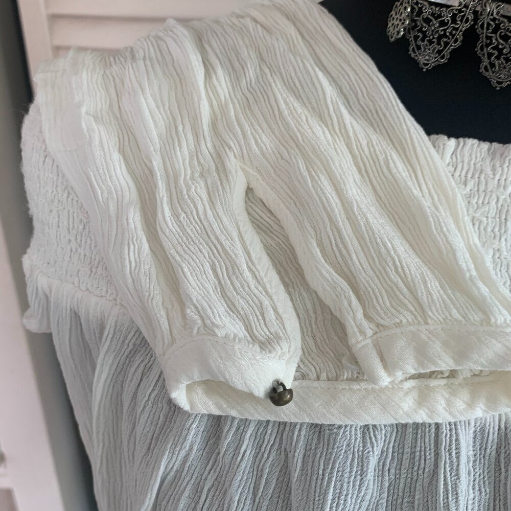 🍁Violeta By Mango Off the shoulder blouse  with lace trim size L - Picture 3 of 7